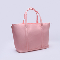 Keymay Stock pêche rose M L sac à main pour femme avec compartiments à fermeture éclair travail fourre-tout infirmière danse Yoga sac fourre-tout en nylon avec fermeture éclair