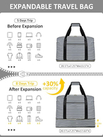 Sac de voyage pliable et extensible, idéal pour le yoga, les exercices, les séjours d'une nuit, pour femmes et hommes - Best-seller