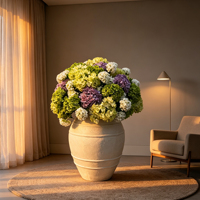 Ornamen Bunga Hydrangea Palsu Ukuran Besar Mewah untuk Lobi Hotel Modern, Villa & Pajangan Galeri Furnitur