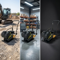 Compacteur à plaque vibrante Honda d'occasion 40 kg, haute efficacité, à essence, design léger pour travaux de terrassement et de creusement de fossés étroits