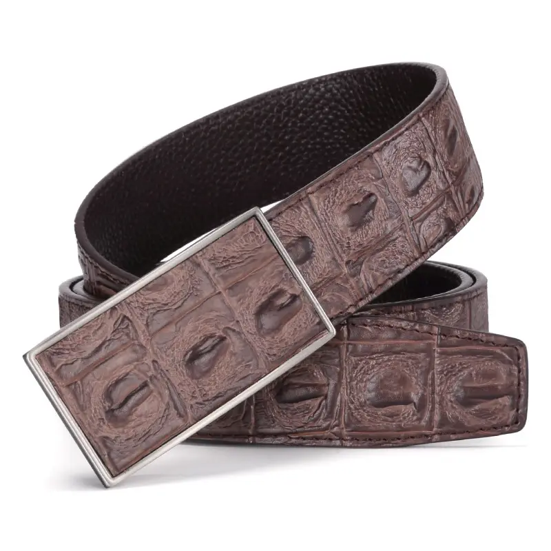 Top quality brand men genuine leather crocodile texture belt