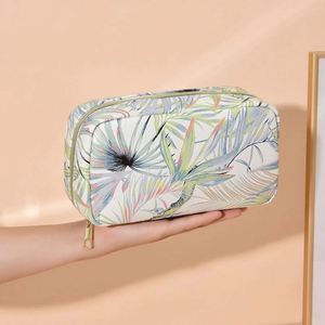 Sac de maquillage portable en cuir PU pour voyage, sac de toilette imperméable, grande capacité, sac de rangement pour cosmétiques - Product Image 4