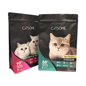 Papier d'aluminium laminé imprimé sur mesure sac de <span class=keywords><strong>pochette</strong></span> à fond plat à huit joints latéraux pour café sac d'emballage alimentaire pour animaux de compagnie - Product Image 6