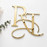 Décorations de mariage personnalisées en acrylique, découpées au laser, pour le branding de bureau, enseigne de salon, enseigne commerciale moderne à lettres en relief