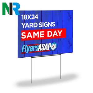 Panneaux immobiliers double face en PP de 24'' x 18'' pour visites immobilières, avec flèches directionnelles imprimées sur mesure, et piquets offerts - Vente en gros - Product Image 1