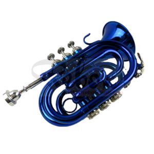 ทรัมเป็ตมินิสีน้ำเงินราคาถูก คีย์ Bb ยี่ห้อ Weifang Rebon - Product Image 1