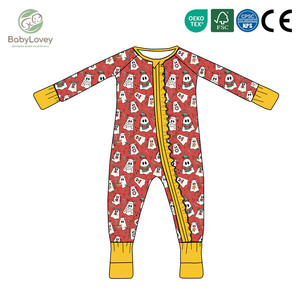 Babylovey - Mameluco de Bambú con Volantes para Bebés Recién Nacidas, con Logotipo Navideño, Suave, Transpirable y Ecológico, con Estampado Personalizado - Product Image 1
