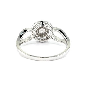 Vente en gros d'anneaux en or blanc massif 18 carats de haute qualité, design classique élégant, anneaux ronds à grappe détaillée, diamants véritables pour femmes, mariage - Product Image 3