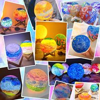 Kits d'artisanat drôles de la terre créez votre propre veilleuse de bricolage 3d lune lumière lampe clair de lune lampe à LED conception moderne veilleuse pour les enfants