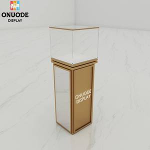 High-end Small Jewelry Display Stand Custom <b>Corner</b> Tower Jewelry Showcase Glass Case White Jewelry Window Display <b>Cabinet</b> - Product Image 1