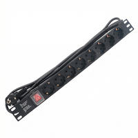 PDU intelligent vertical universel 1U 19 pouces, multiprise 16A Europe Allemagne 6/8/12 voies avec protection contre les surtensions