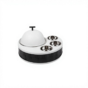 Chauffe-plat fini blanc et noir, qualité supérieure, fait main, nouvelle cocotte en métal, best-seller - Product Image 1