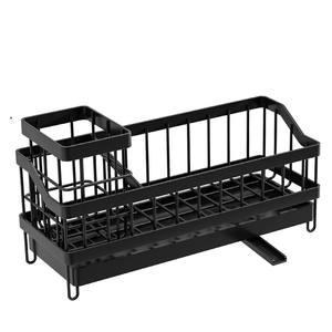 Organisateur d'évier de cuisine multifonctionnel en métal et acier Caddy Distributeur de savon de comptoir et porte-éponge de rangement pour la cuisine - Product Image 6