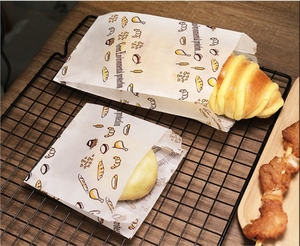 Flat Sharp Bottom White Paper <b>Bag</b>, Grease Proof Burger Snack Paper <b>Bag</b> - Product Image 5