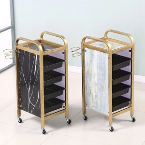 Chariot détachable pour salon de coiffure ZY-818 Chariot doré d'assistant de coiffeur de spa avec roues universelles Cheveux sans emmêlement - Product Image 3