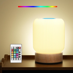 Veilleuse RVB colorée compacte pour chambre à coucher, lampe de chevet rechargeable, lampe de table - Product Image 1
