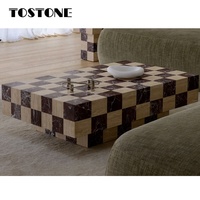 Meubles de salon Tostone, table basse en marbre naturel rouge, socle pour la décoration intérieure de la maison, villa, salon