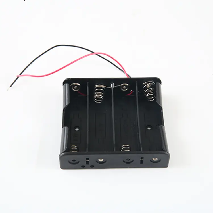 Four Cell 4*3.7V 18650 Plastic Battery Holder Case with Wire Leads for 4*18650 14.8V Rechargeable Batteries