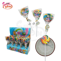 Sucettes colorées en spirale, bonbons durs aux saveurs de fruits, sucettes rondes plates arc-en-ciel