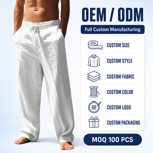 <span class=keywords><strong>Pantaloni</strong></span> in <span class=keywords><strong>Lino</strong></span> da <span class=keywords><strong>Uomo</strong></span> Personalizzati all'Ingrosso - <span class=keywords><strong>Pantaloni</strong></span> Casual <span class=keywords><strong>Estivi</strong></span> Comodi da Spiaggia - Product Image 1