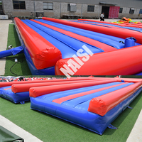 Prix bon marché personnalisé en usine tapis gonflable sac gonflable de gymnastique en PVC tapis de culbutage plus épais piste d'air commerciale avec ventilateur