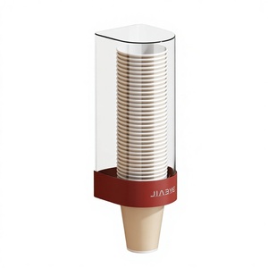 Dispenser per Bicchieri da Parete Gratuito, <span class=keywords><strong>Porta</strong></span> Bicchieri in Plastica <span class=keywords><strong>Trasparente</strong></span> per Bicchieri Usa e Getta, per <span class=keywords><strong>Cucina</strong></span> e Ufficio - Product Image 1
