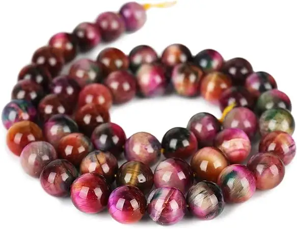 Natural Multi-Color Tiger Eye Beads Gemstone Round Loose Beads Precious Tiger's Eye Stone Beads for Jewelry Making