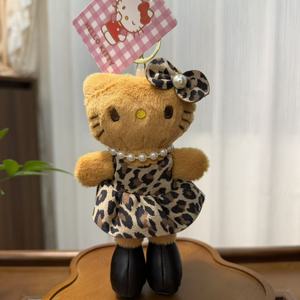 Porte-clés en peluche Hello Kitty, imprimé léopard, longues jambes, 17 cm, coton PP doux, forme 3D - Product Image 4