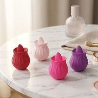 Vibrateur Rose pour Femmes, Stimulation du Clitoris et des Mamelons, Lèche-Langue Réaliste, Jouets Sexuels en Forme de Rose