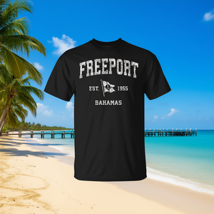 Camiseta con bandera náutica vintage de Freeport Bahamas - Product Image 3