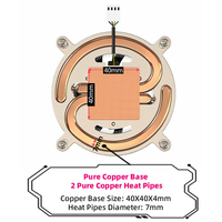 Disipador de Calor para CPU de 65W Todo en Uno, 4 Pines, Aluminio, LGA 1200 115x 1700, Radiador de 90*90*20mm para Computadora Todo en Uno