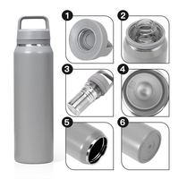 Flacon isotherme de voyage pour le sport de 500ml 700ml personnalisé bouteille d'eau en acier inoxydable avec passoire amovible pour infuseur à thé et fruits