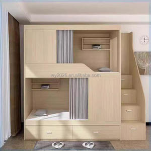 Factory Customized Modern Design Capsule <strong>Bunk</strong> <strong>Bed</strong> Solid <strong>Wood</strong> with Four Drawers for Home - Product Image 3