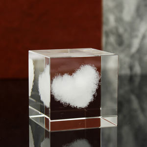 Cube 3D en cristal de Offre Spéciale nuages et gouttes de pluie, ornements de bureau, cadeau créatif de guérison - Product Image 4