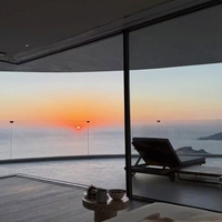 Puerta de Aluminio Moderna Ultra Delgada con Aislamiento Acústico y Vidrio Templado Panorámico Impermeable para Patio de Villa, Hotel o Sala de Estar