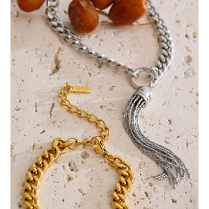 JINYOU 7688 Collana con Ciondolo a Catena Grossa Stile Punk, <span class=keywords><strong>in</strong></span> Acciaio Inossidabile Placcato Oro per Donne - Product Image 5