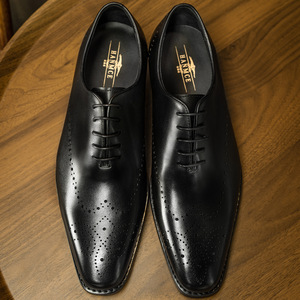 Zapatos Oxford de Vestir con Punta en Pico, de Cuero Genuino Negro, con Cordones, Estilo Profesional, para Todas las Temporadas, Suela de Goma, Envío Directo - Product Image 6