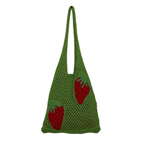 Borsa a mano con Design alla ciliegia alla moda da donna a maglia con grande borsa a tracolla leggera all'uncinetto per la spiaggia <span class=keywords><strong>o</strong></span> la gita <span class=keywords><strong>estiva</strong></span> - Product Image 3