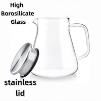 Théière en verre borosilicate de 27 oz avec filtre en acier inoxydable, bouilloire à thé en verre résistant à la chaleur, usine certifiée BSCI
