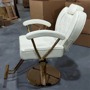 Chaise de Salon Classique Rose Siman <span class=keywords><strong>en</strong></span> Promotion, Fauteuil de Coiffeur Vintage Finition Or Rose <span class=keywords><strong>en</strong></span> Cuir Synthétique, Chaise de Barbier d'Importation pour <span class=keywords><strong>Coiffure</strong></span> - Product Image 1