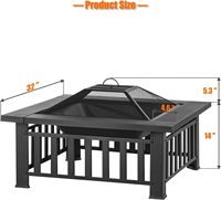Table de barbecue multifonctionnelle avec foyer pour mobilier de patio, mobilier de jardin extérieur, chauffage au bois en fer, poêle à feu