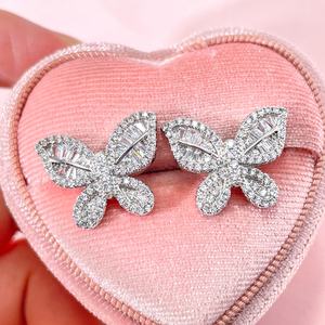 Pendientes Coreanos de Moda, Pendientes de Mariposa con Circonita Cúbica de Lujo, Chapados en Oro, para Mujer - Product Image 6