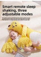 Venta al por mayor de fábrica: Jirafa de peluche inteligente con control remoto, para calmar al bebé, almohada antiespanto para dormir, tela suave de burbujas