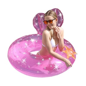 Bouée de natation sirène taille adulte en PVC épaissi à motif étoile, jouet aquatique flottant pour piscine - Product Image 5