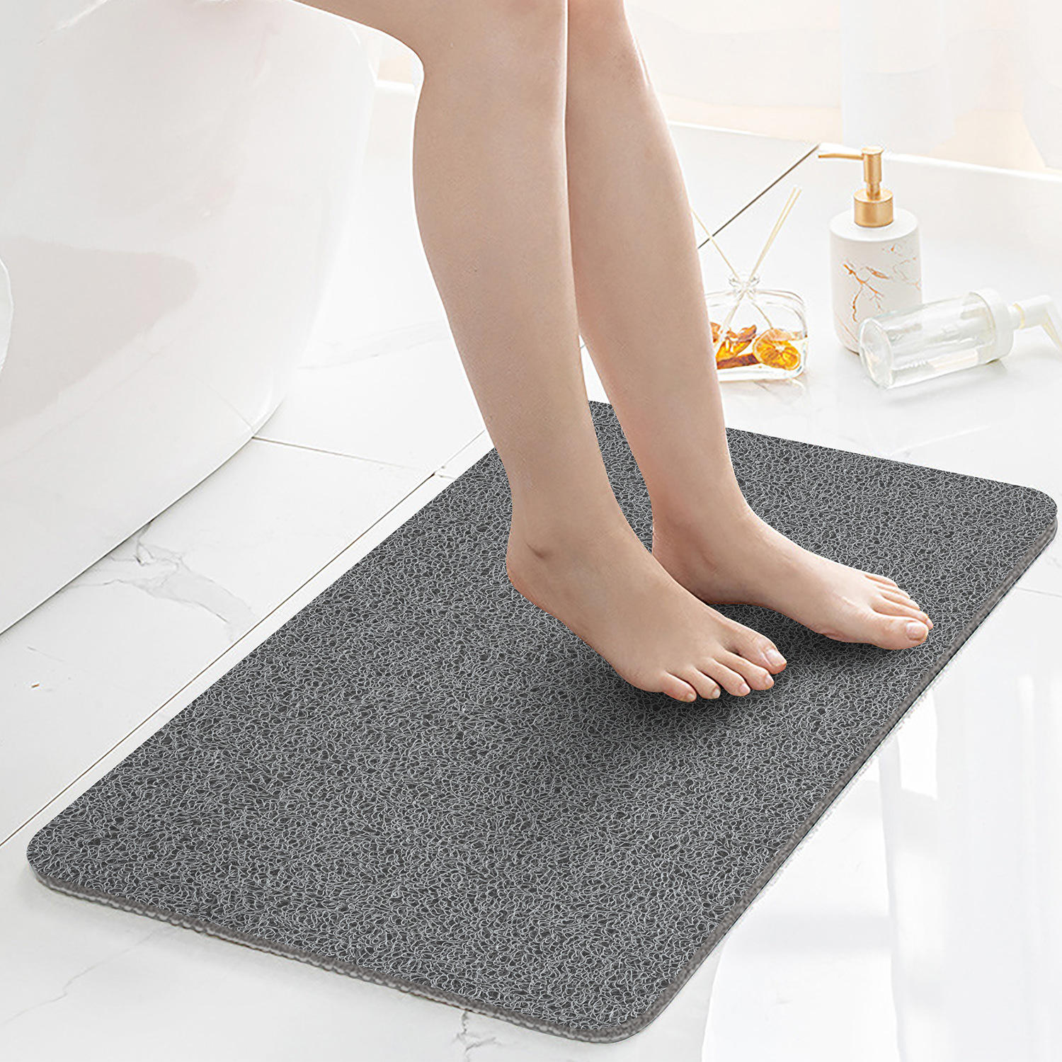 Tapis de douche - gris foncé