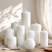 Bougies cylindriques blanches de style européen en gros pour mariages, tables de restaurant d'hôtel et décoration intérieure