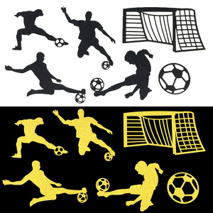 Paper Soccer Cake Toppers Die Cut Black Football Theme Birthday Decorations Handmade Cupcake Inserts - Product Image 5