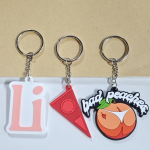 Design Custom logo Plastic Key Chains Fashion Pvc Cartoon 2d 3d Soft Silicone Rubber Keychain - Product Image 2