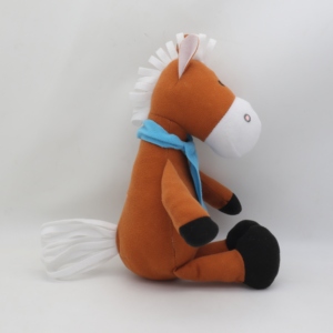 Jouets en peluche personnalisés style Kawaii doux cheval en peluche cadeaux de vacances Animal en peluche pour <span class=keywords><strong>poney</strong></span> avec écharpe PP coton remplissage - Product Image 3