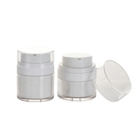 Pot à crème sans air haut de gamme à double paroi, fond rond, 15g 30g 50g, rechargeable avec pompe, excellent récipient cosmétique sous vide